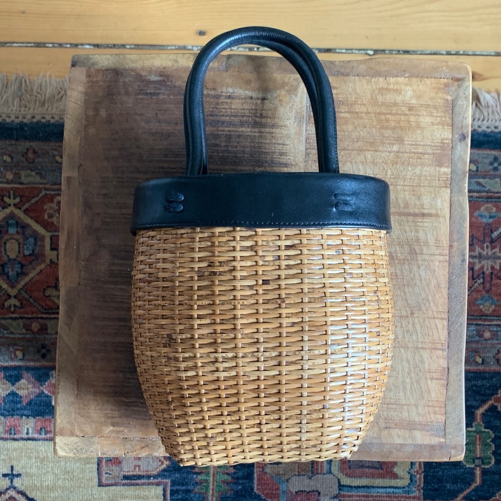 Woven Mini Bag with Black Accents